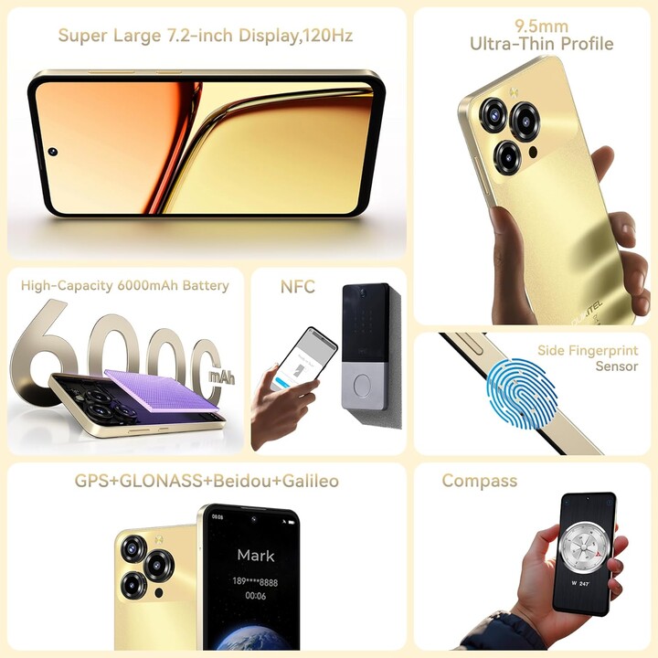 Oukitel C69, 8GB 256GB, 7.2 HD+, 6000mAh, Golden