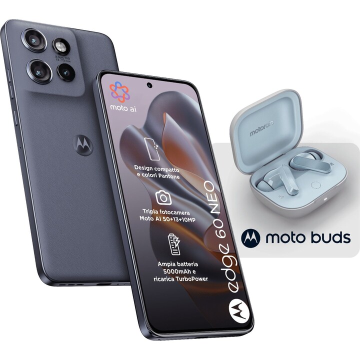Motorola Edge 60 Neo 5G 8 GB/256 GB Azul Grisaille + Kopfhörer Moto Buds