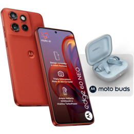 Smartphone Motorola Edge 60 Neo 5G 256 GB Poinciana Rot 50 MPx Sony Sensor 8GB RAM Moto AI + Kopfhörer Moto Buds