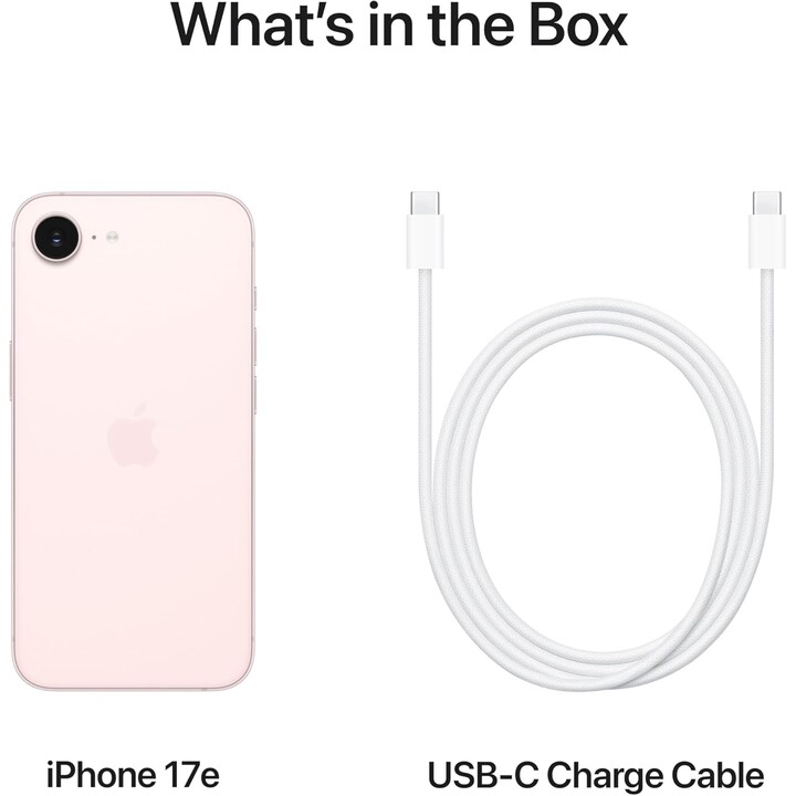 Apple iPhone 17e 256GB, teléfono móvil 5G con Apple Intelligence, chip A19, Rosa Suave