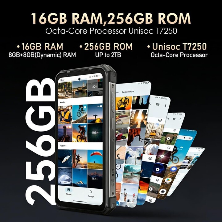 Ulefone RugKing 5 Pro, 8GB 256GB, Pantalla 6.78 IPS LCD FHD+, 20000mAh, Negro