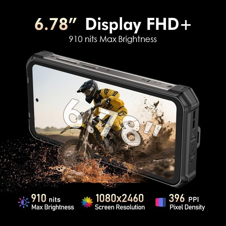 Ulefone RugKing 5 Pro, 8GB 256GB, Pantalla 6.78 IPS LCD FHD+, 20000mAh, Negro