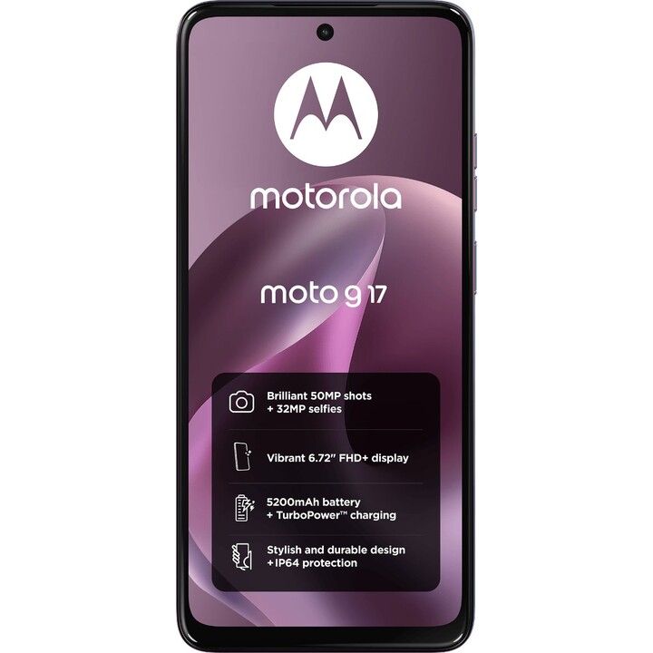 Motorola Moto G17, 4 GB, 256 GB, tela Full HD+ de 6,72, 5200 mAh, Bordeaux