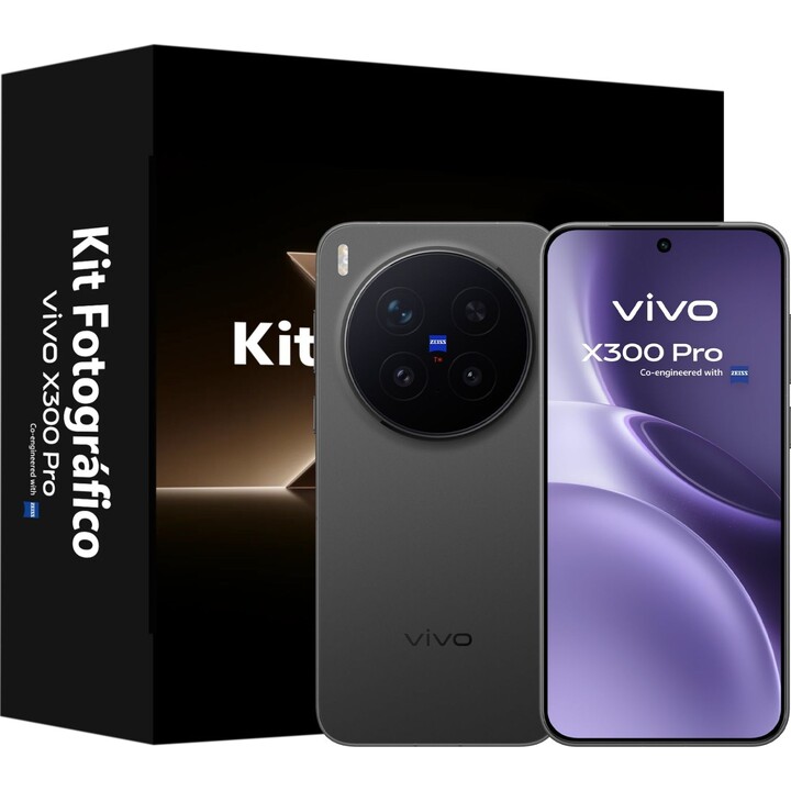 Vivo X300 Pro 5G, 16 GB + 512 GB, schermo AMOLED da 6,78 pollici, nero + kit fotografico + caricabatterie