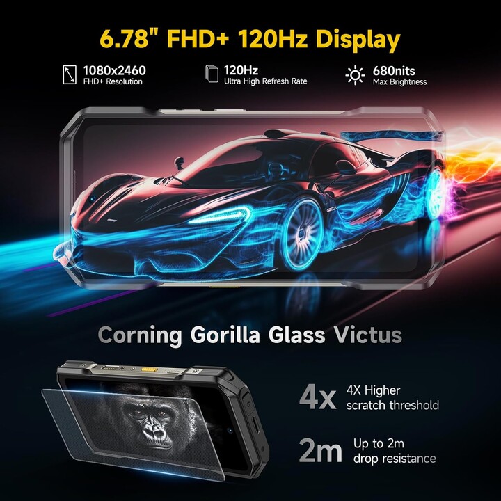 Ulefone Armor 27T Pro 5G, 12GB 256GB, 6.78 FHD+, 10600mAh, Black