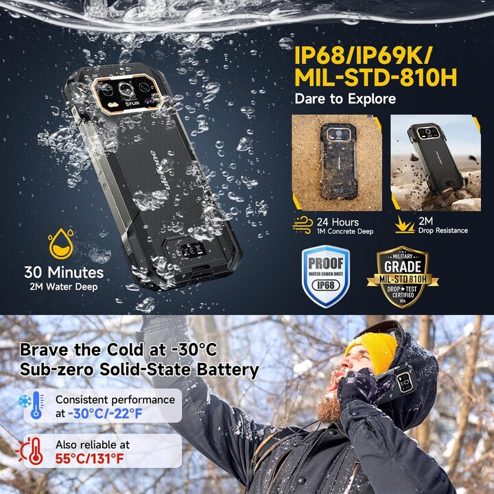 Ulefone Armor 27T Pro 5G, 12GB 256GB, 6.78 FHD+, 10600mAh, Black