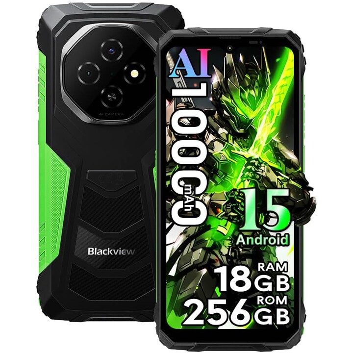 Blackview Fort 1, 6GB 256GB, 6.56 Screen 90Hz, 10000 mAh, Green