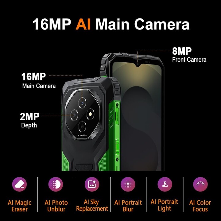 Blackview Fort 1, 6GB 256GB, 6.56 Screen 90Hz, 10000 mAh, Green