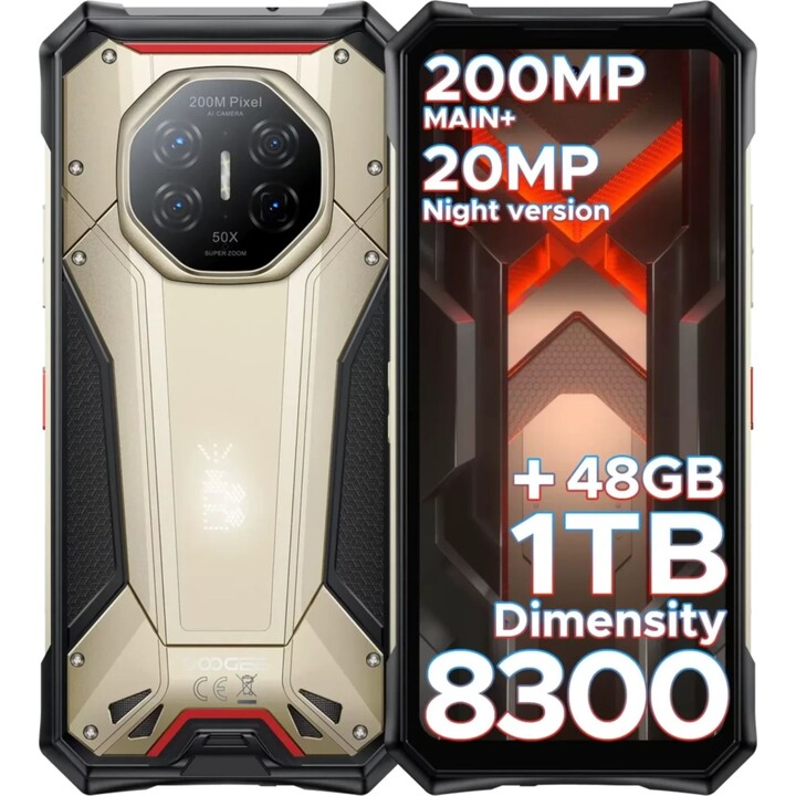 Doogee S300 Plus, 12GB 1TB, 6,72, 10.100 mAh, Titanio Oro