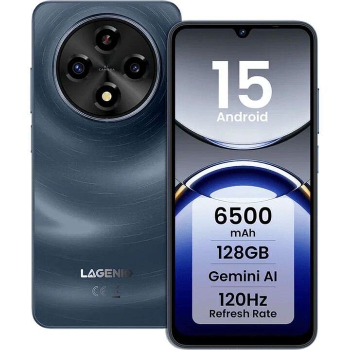 Lagenio A12, 4GB 128GB, 6.9 HD+, 6500mAh, Azul marino