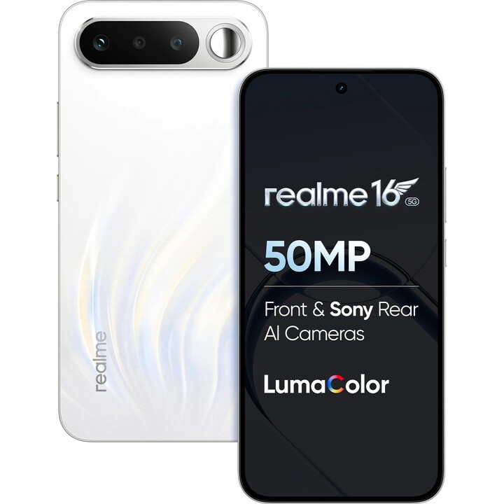 Realme 16 5G, 8GB 256GB, 6.57 LCD IPS HD+, 5000mAh, Air White