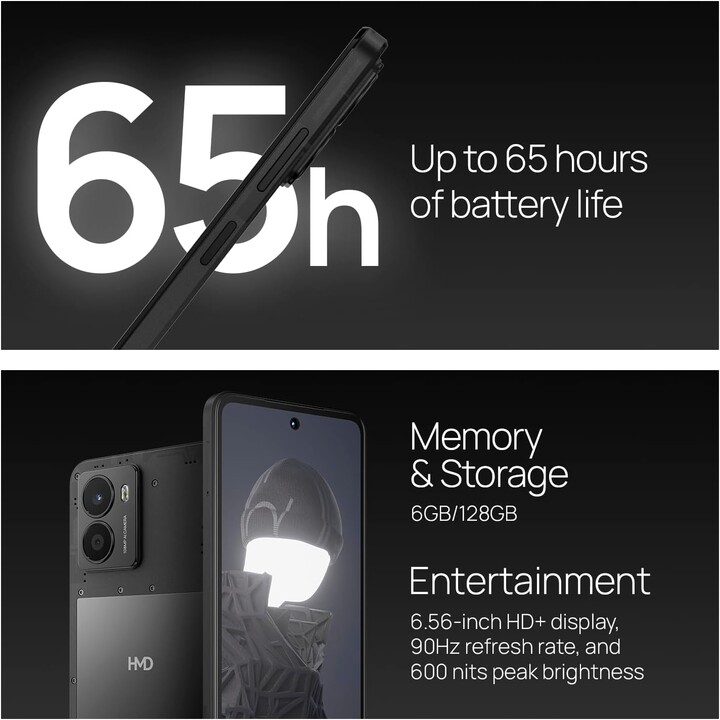 HMD Fusion, 6 Go 128 Go, 6,56 HD+, 5 000 mAh, noir