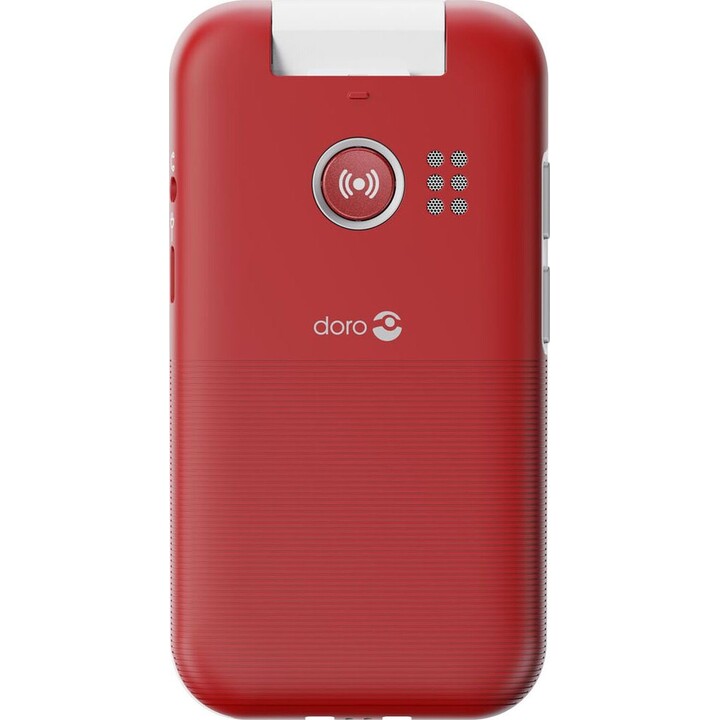 Doro Leva L30 4G, Pantalla Externa, Calidad de Audio HD, Cámara, Botón SOS con GPS, Incluye Estación de Carga, Rojo
