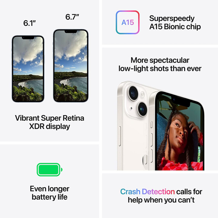 Apple iPhone 14 256GB Preto Recondicionado