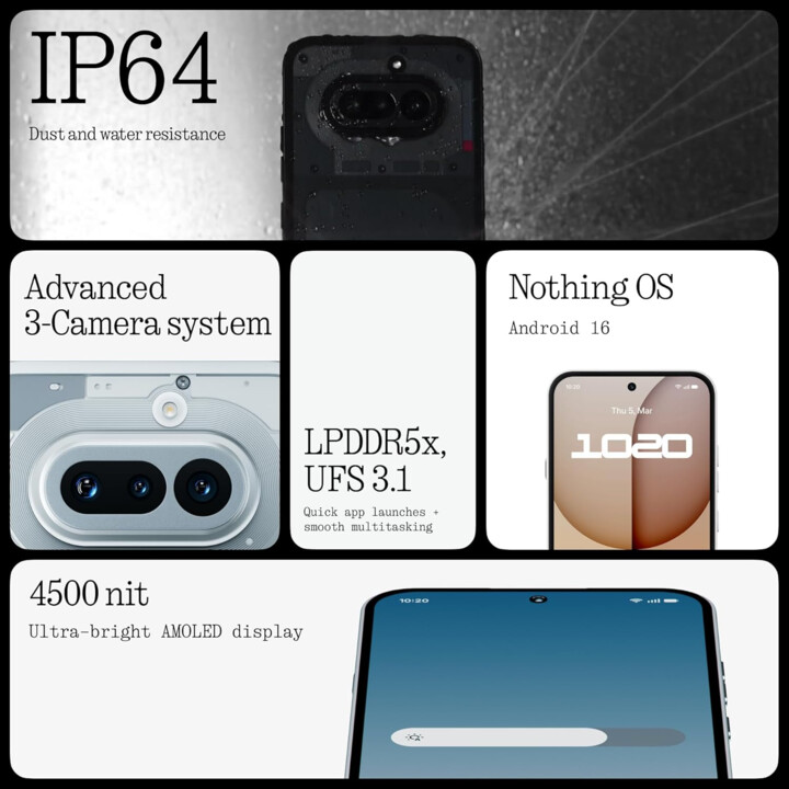 Nothing Phone 4a 5G, 12GB 256GB, 6.78 AMOLED Display, 5.080mAh, Blue