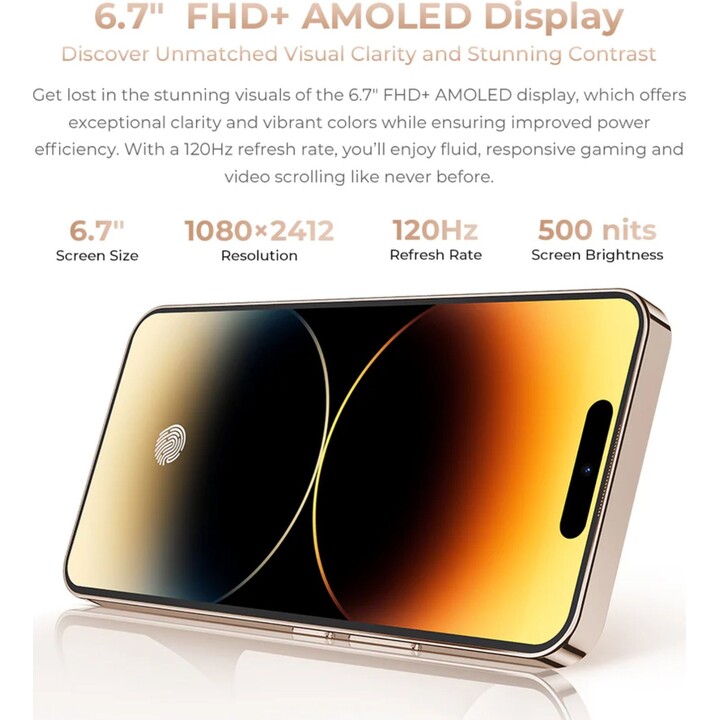 Oukitel P1 Pro, 8GB 512GB, 6.7 AMOLED FHD+, 5150mAh, Púrpura