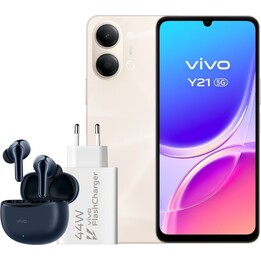 Vivo Y21 5G, 4GB 256GB, 6.74 HD+, 5000mAh, Gold - Charger + Headphones