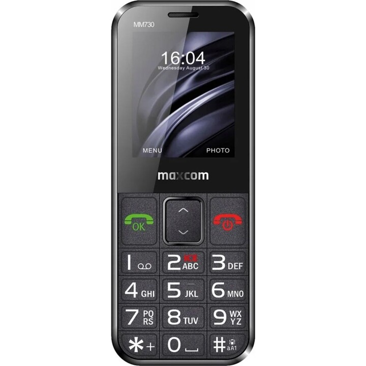 MaxCom MM730 teléfono móvil 5.59 cm (2.2") Teléfono Negro para personas mayores