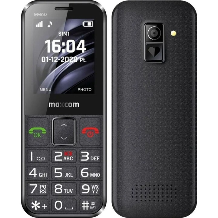 MaxCom MM730 teléfono móvil 5.59 cm (2.2") Teléfono Negro para personas mayores