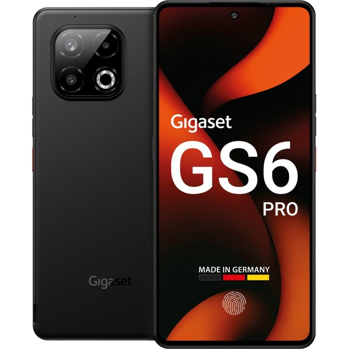 Gigaset GS6 Pro 5G, 8 Go 256 Go, 6,67 OLED, 5300 mAh, noir