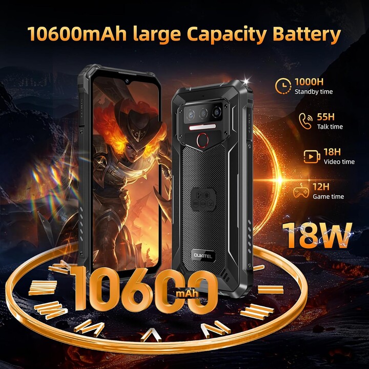 Oukitel WP23 Plus, 8GB 256GB, 6.52 IPS HD+, 10600mAh, Black