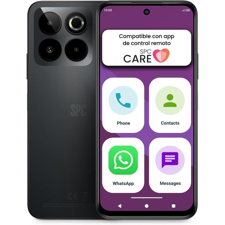Smartphone SPC Zeus 2 Elite, 8 GB 128 GB, 6,67 HD+, 5000 mAh, Schwarz