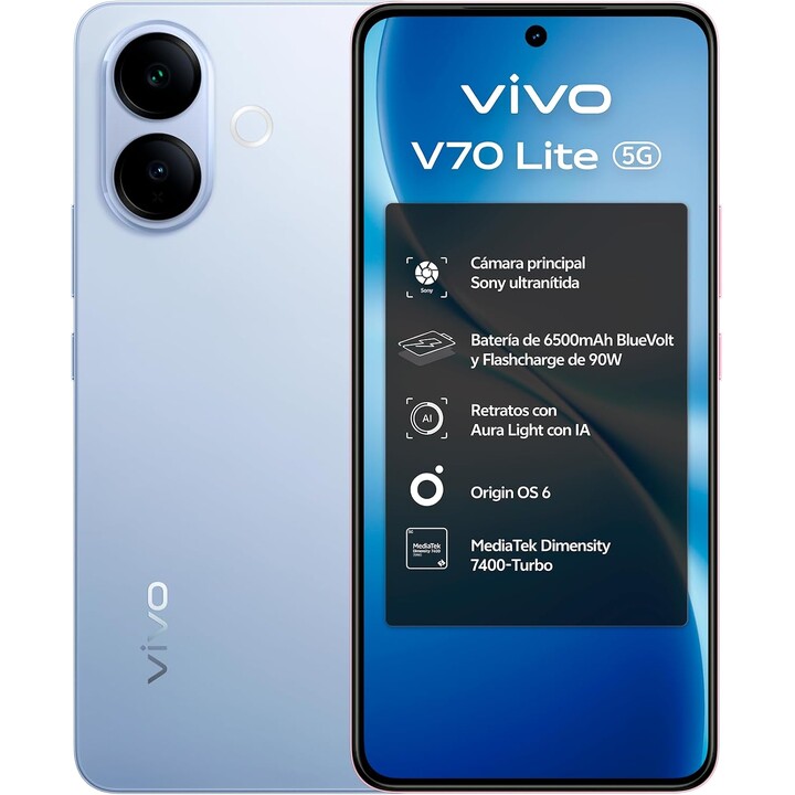 Vivo V70 Lite 5G, 6GB 256GB, 6.77 AMOLED, 6500mAh, Blue