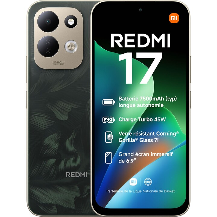 Xiaomi Redmi 17, 4GB 128GB, 6.9 HD+, 7500mAh, Oak Green
