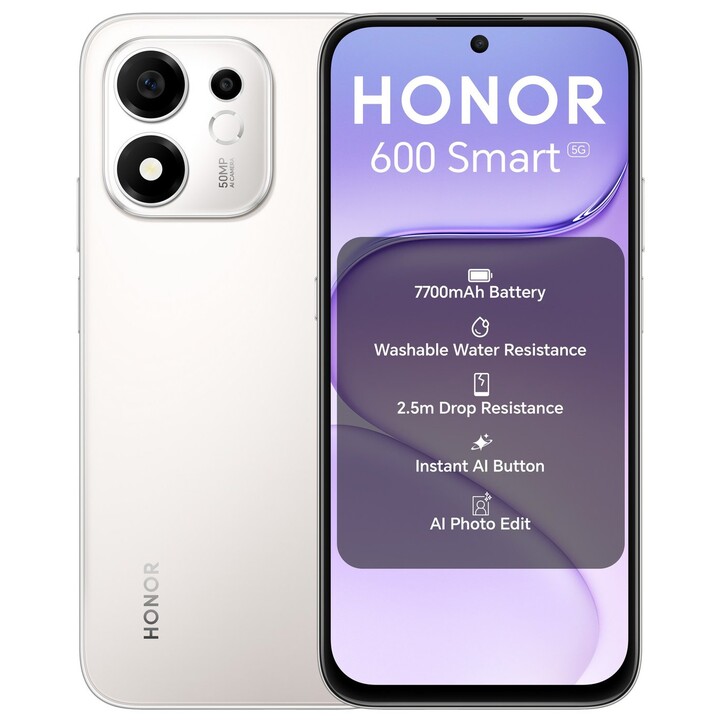 Honor 600 Smart 5G, 4GB 128GB, 6.87 HD+, 7700mAh, Silver