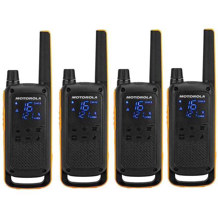 Rádio bidirecional Motorola Talkabout T82 Extreme Quad Pack 16 canais preto, laranja