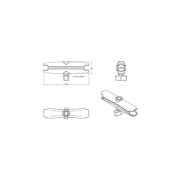 RAM Mounts RAM-B-201U-C double socket arm for 1-inch balls black