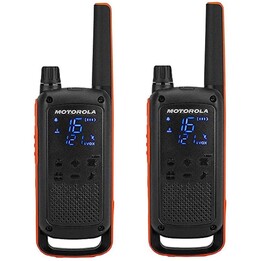 Motorola T82 Twin Pack radio ricetrasmittente 16 canali Nero, Arancione