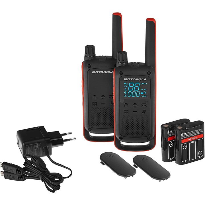 Motorola T82 Twin Pack Funksprechgerät 16 Kanäle Schwarz , Orange