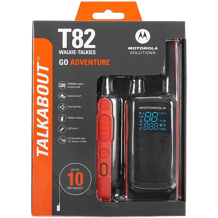 Motorola T82 Twin Pack Funksprechgerät 16 Kanäle Schwarz , Orange