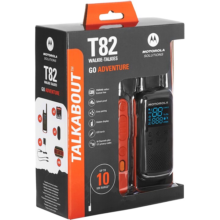 Motorola T82 Twin Pack Funksprechgerät 16 Kanäle Schwarz , Orange