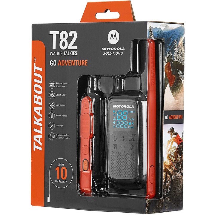 Motorola T82 Twin Pack Funksprechgerät 16 Kanäle Schwarz , Orange