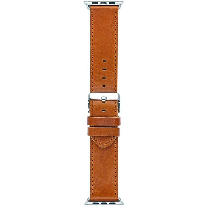 Copenhagen - Bracelet de Montre 42/44 mm - Brun Selle Foncé/Argent