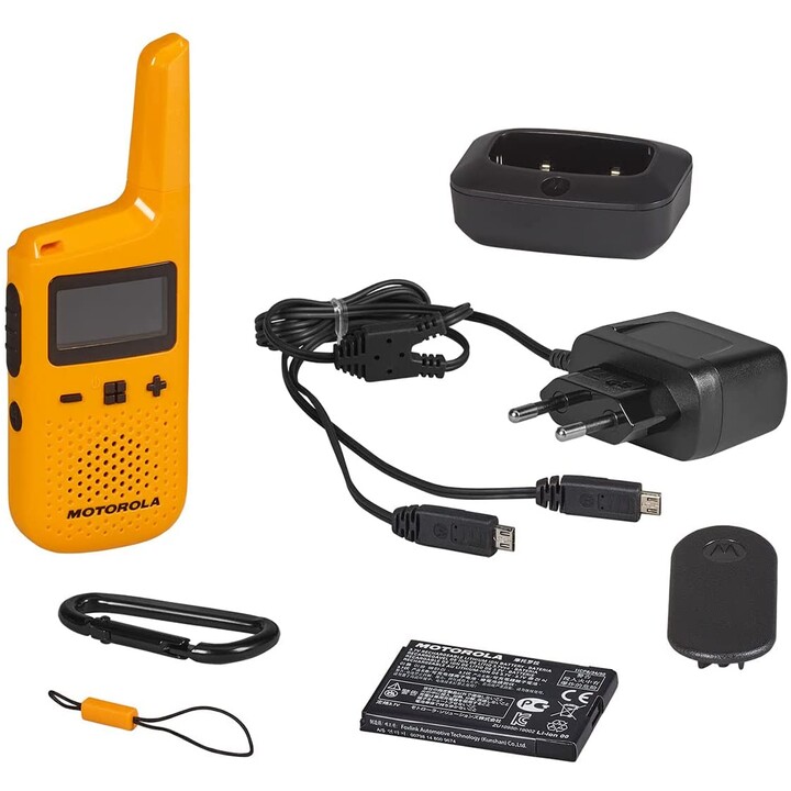 Motorola T72 walkie talkie 16 canales, amarillo