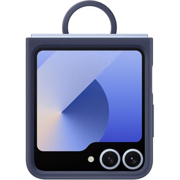 Samsung Galaxy Capa oficial de silicone com anel para Galaxy Z Flip6, Azul-marinho
