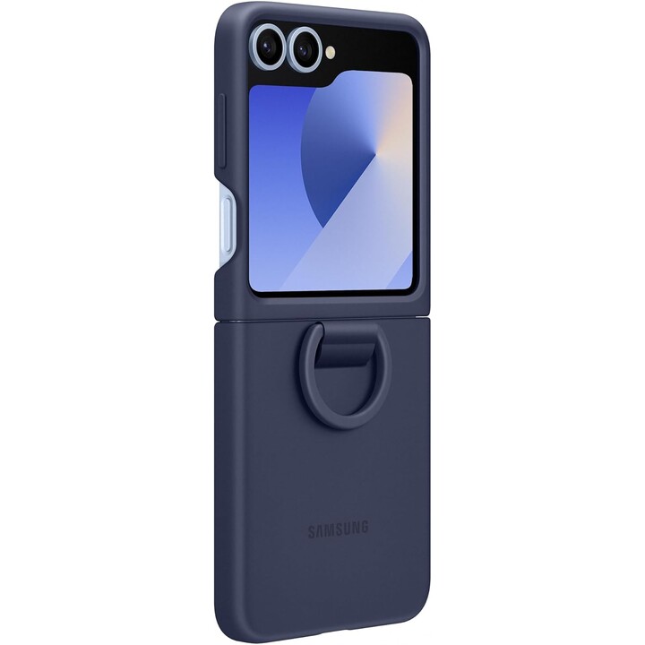 Samsung Galaxy Funda Oficial de Silicona con Anilla para Galaxy Z Flip6, Azul marino