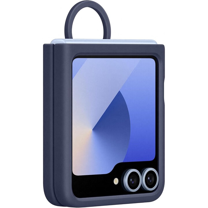 Samsung Galaxy Funda Oficial de Silicona con Anilla para Galaxy Z Flip6, Azul marino