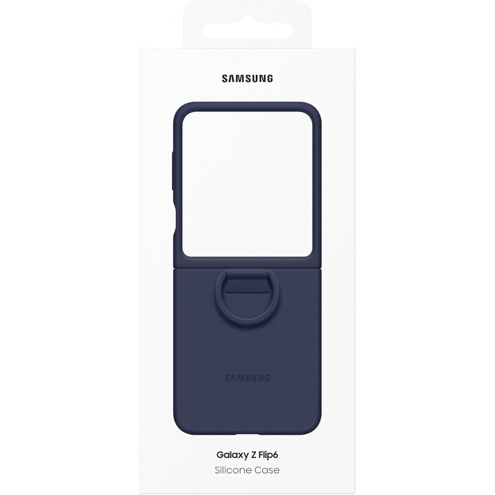 Samsung Galaxy Funda Oficial de Silicona con Anilla para Galaxy Z Flip6, Azul marino