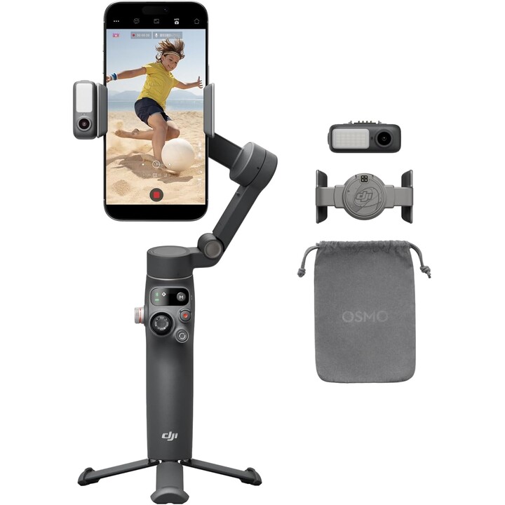 DJI Osmo Mobile 7P Gimbal Stabilisateur pour iPhone, Android, suivi natif, 3 axes, 10h