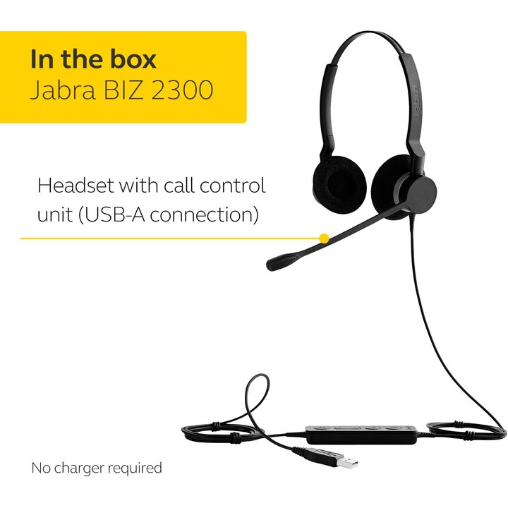 Jabra BIZ 2300 USB Duo UC Nero