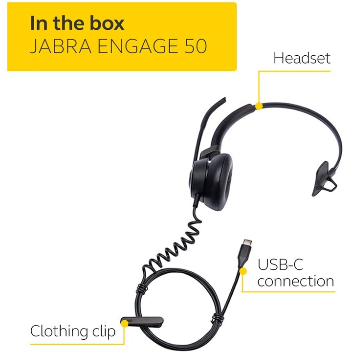 Jabra Engage 50 Mono, USB-C Black