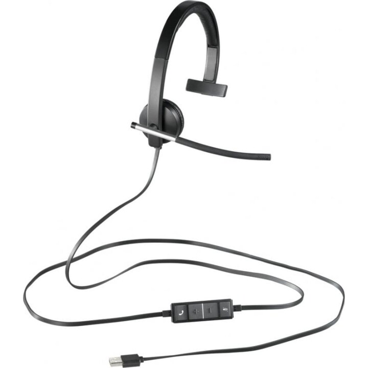 Logitech H650e Auricular Monoaural Negro Cancelación de eco y supresión de ruido