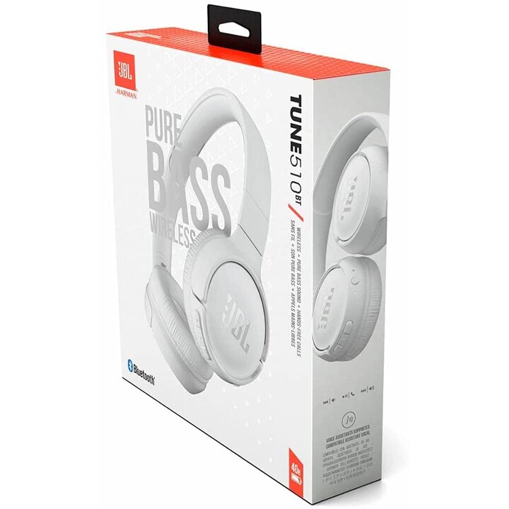 Écouteurs supra-auriculaires sans fil JBL Tune 510BT Blanc