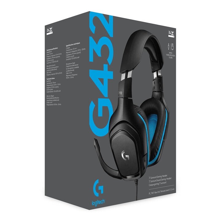 Logitech G G432 Headphones Headband 3.5mm Jack Black, Blue