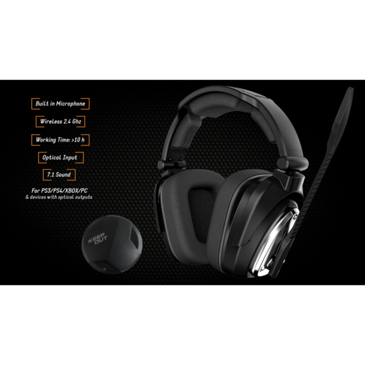 Auricular Keep-Out Hxair Negro 7.1 Inalambrico