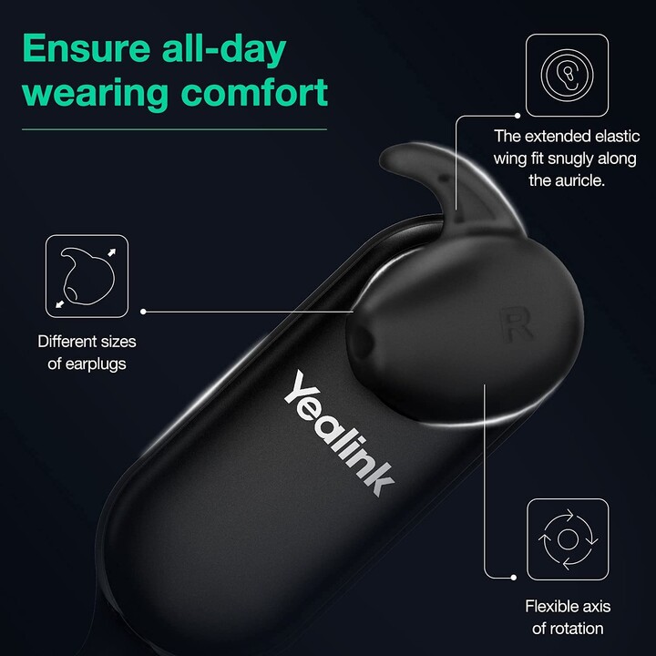 Yealink WH67 Mono Teams Casque Convertible Dect Noir